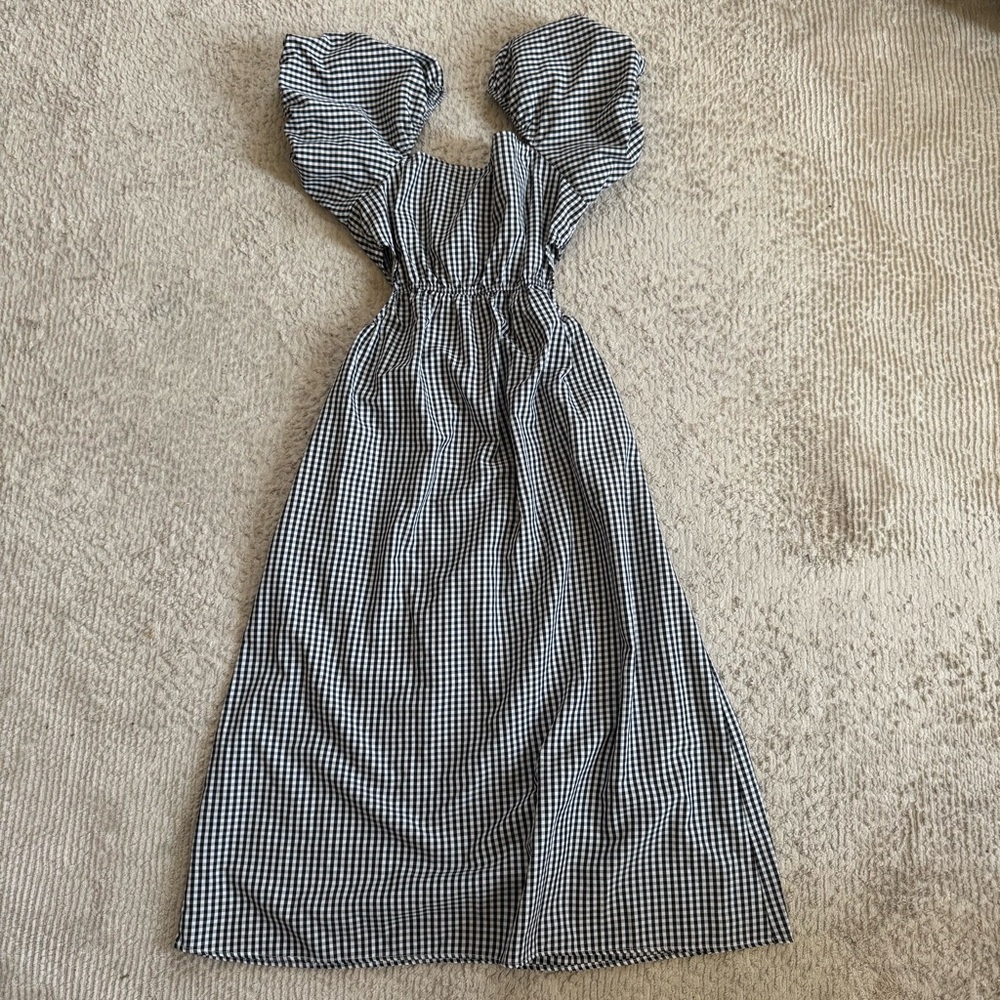 Gingham Puff Sleeve Midi/Maxi Dress
